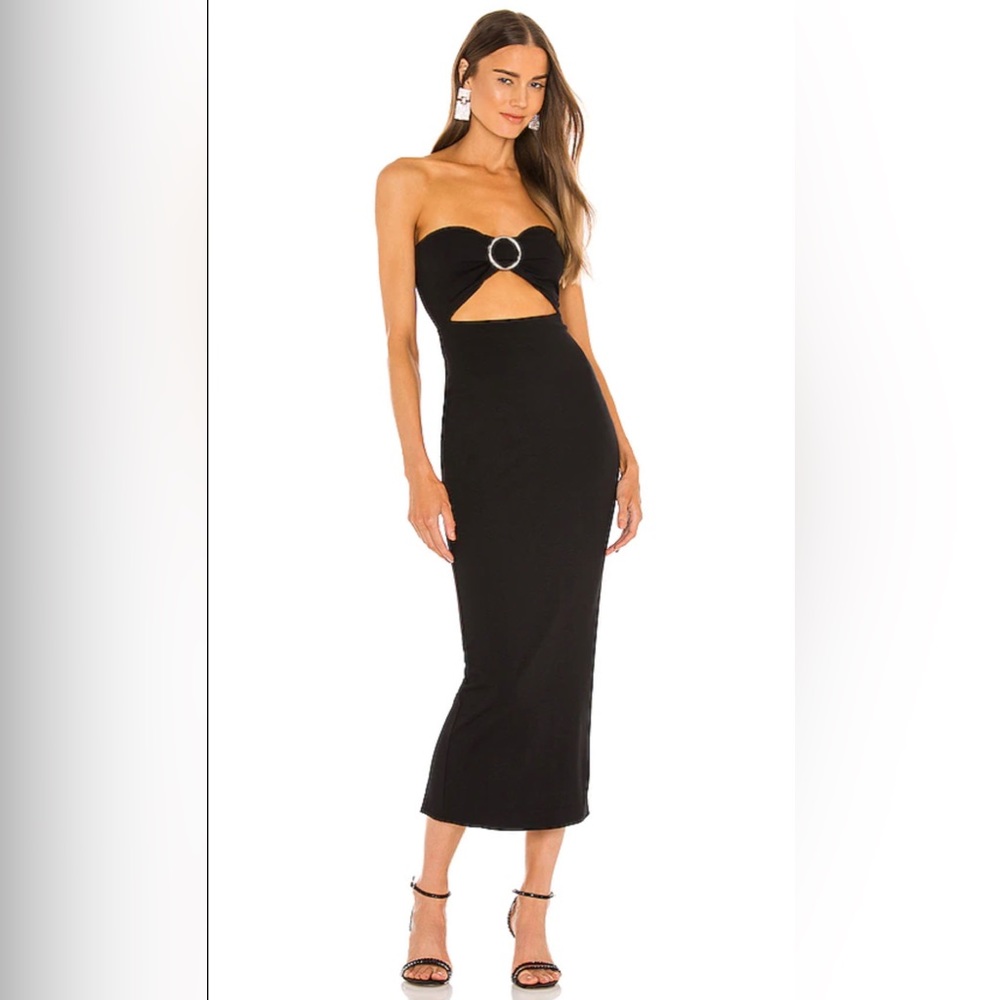 Black Strapless Tube Dress - Micheal Costello